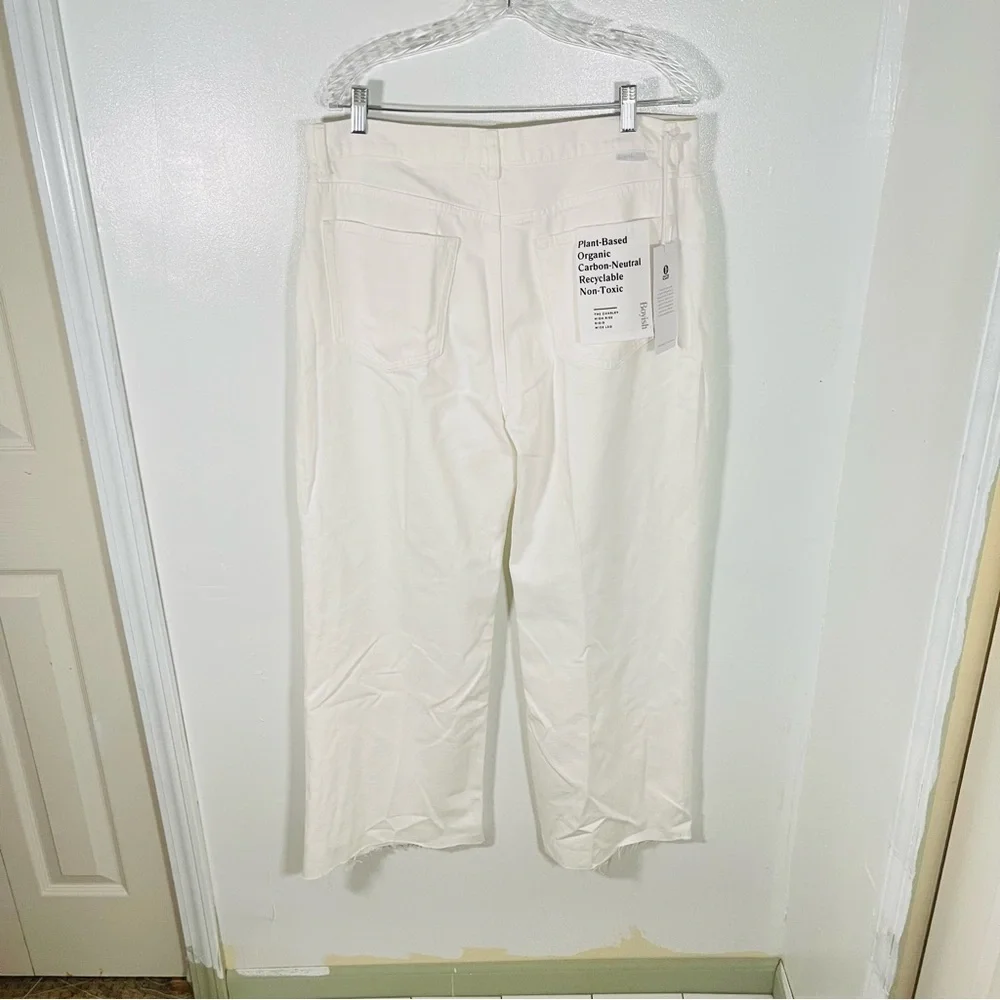 NWT Boyish Charley High Rise Rigid Denim Wide Leg Jeans White
